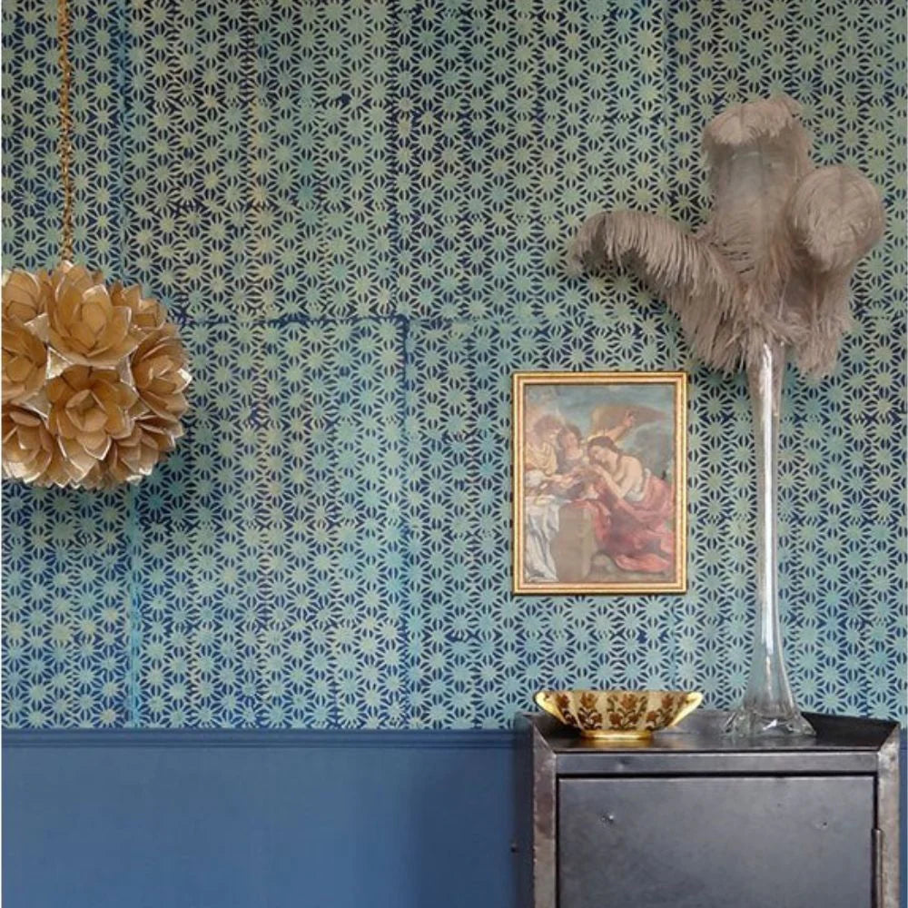 Handcrafted Batik Wallpaper |  Night Star Blue by Le Monde Sauvage