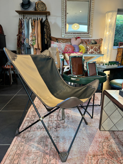 Boho Leather Lounge Chair by Prizmic & Brill