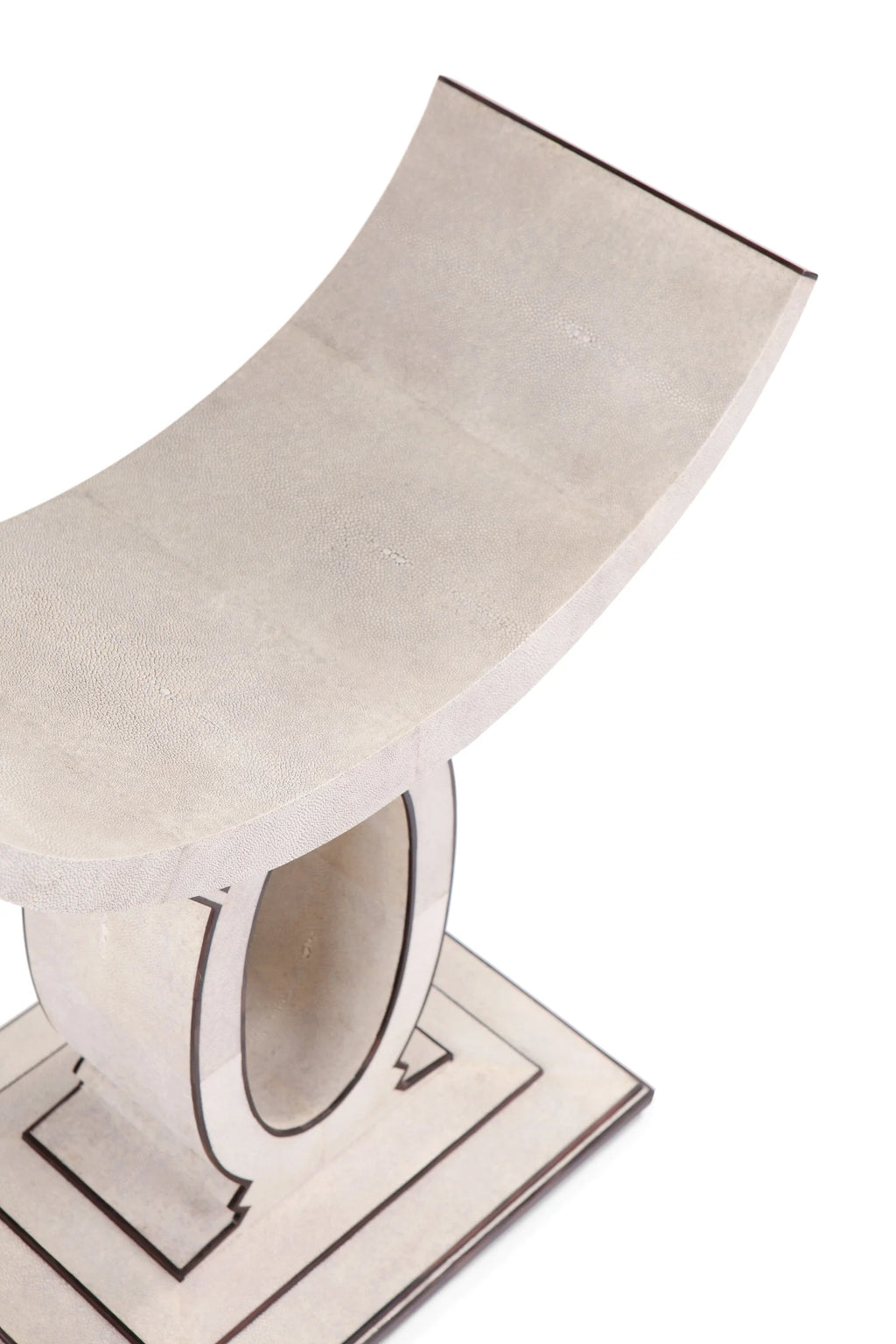 Pierre Legrain Inspired Stool - Antique Shagreen with Ebony Trim