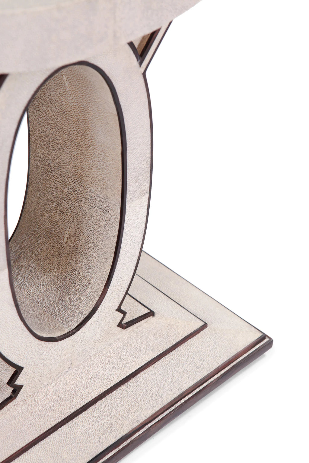 Pierre Legrain Inspired Stool - Antique Shagreen with Ebony Trim