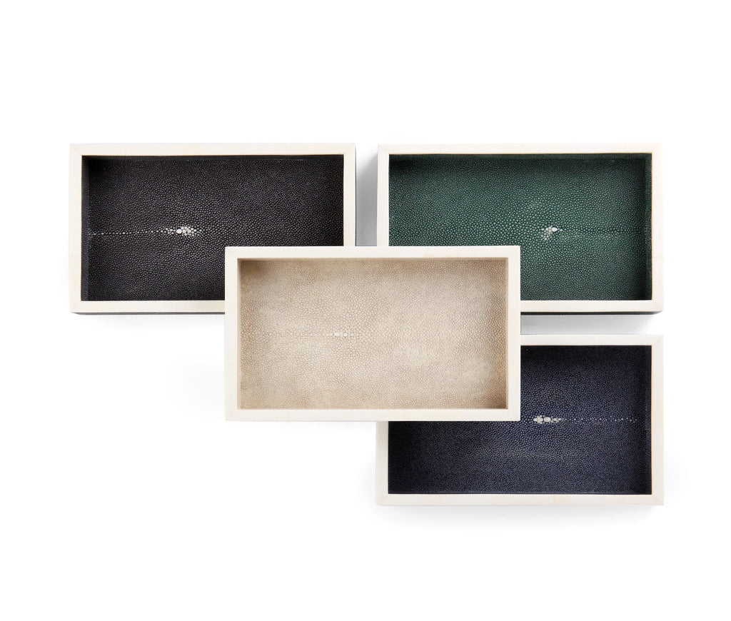 Modern Shagreen Key Tray with Bone Trim by La Galuche