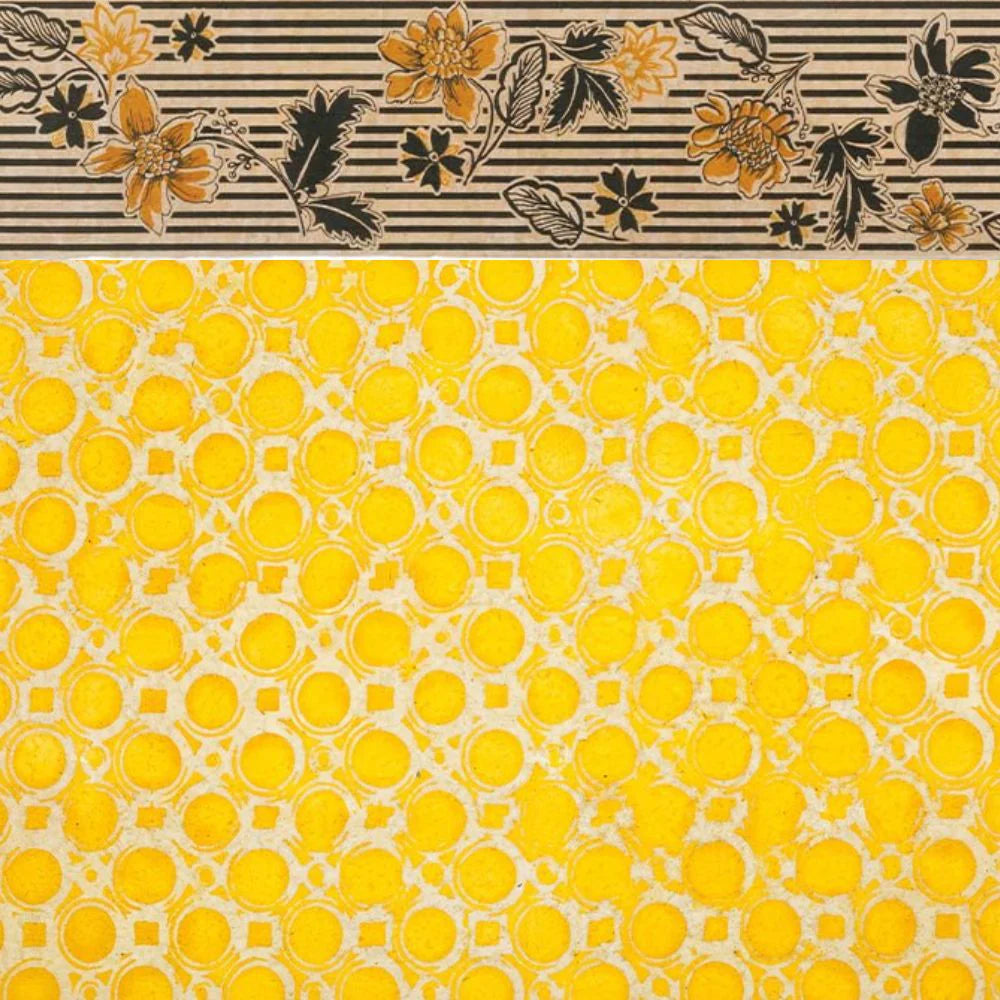 Handcrafted Batik Wallpaper |  Yellow Jaisalmer by Le Monde Sauvage
