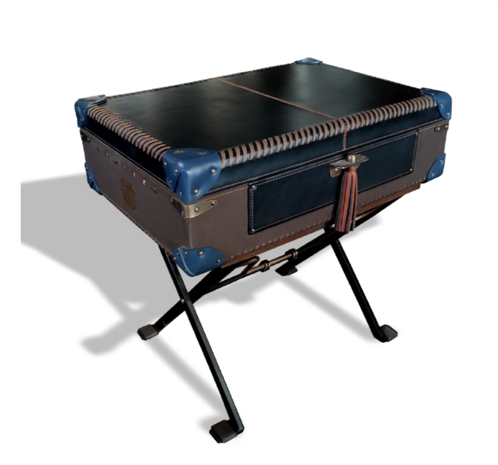Boho Leather Trunk Side Table Prizmic & Brill