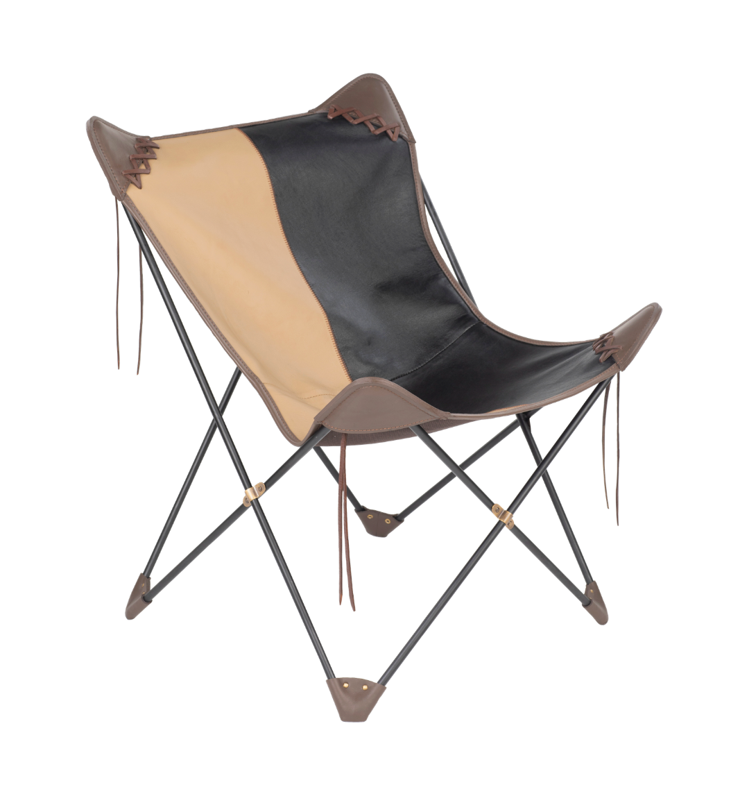 Boho Leather Lounge Chair by Prizmic & Brill