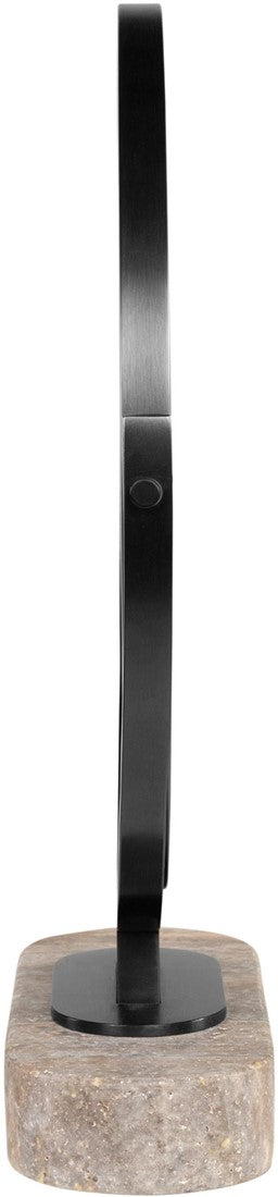 Leila Mirror - Steel, Glass & Grey Travertine