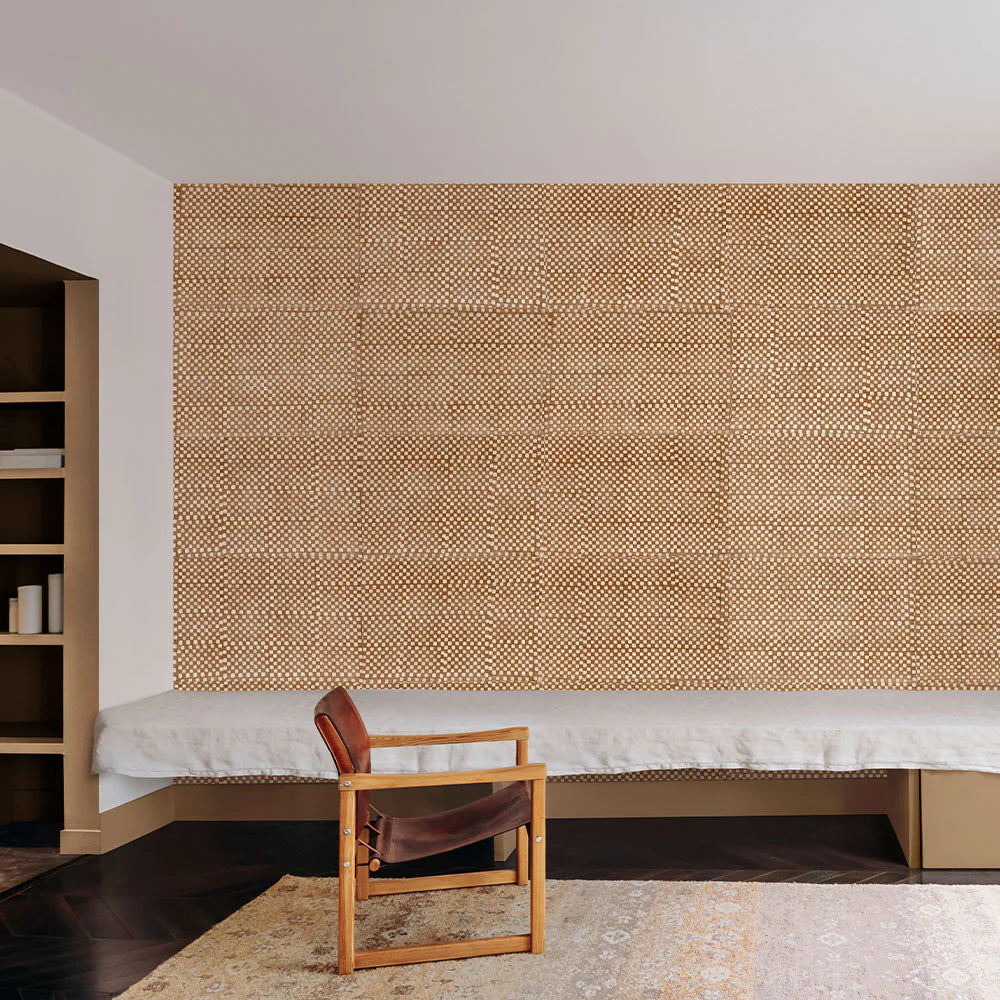 Handcrafted Batik Wallpaper | Beige Tile by Le Monde Sauvage